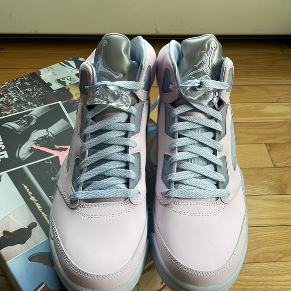 AUTHENTIC RARE  MENS JORDAN RETRO 5  - PINK/PURPLE SNEAKERS *NIB* SIZE 9 - Picture 17 of 17